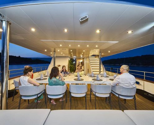 DALMATINO Dining area on Aft deck