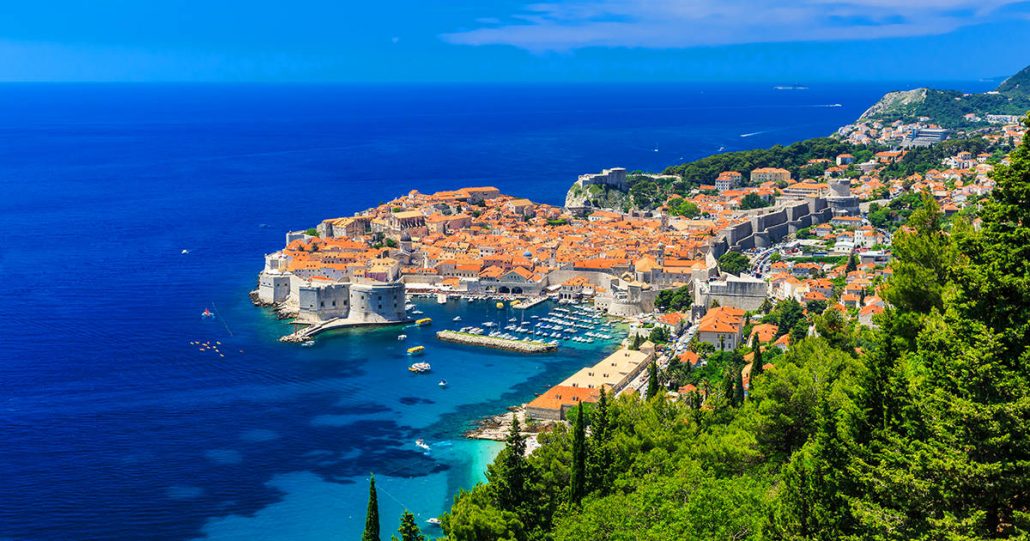 A panoramic view of the walled city Dubrovnik Croatia