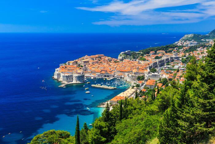 A panoramic view of Dubrovnik city in Croatia